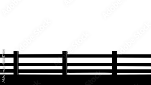 A simplistic fence silhouette against a bright sky, symbolizing boundaries and structure. The clean lines evoke a sense of clarity and organization