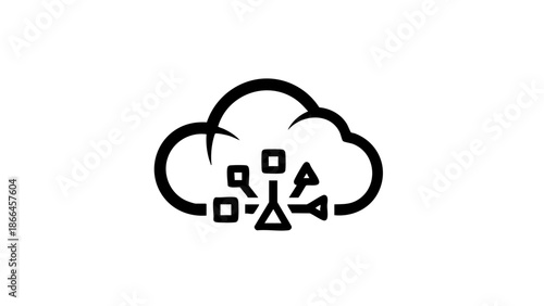 Cloud computing icon. Representing the concept of cloud storage and data accessibility