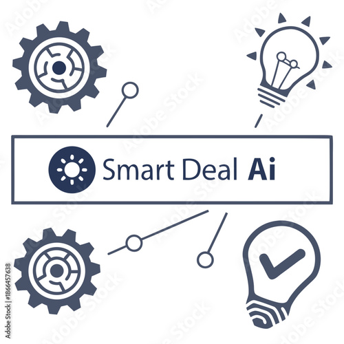 Smart Deal AI Icon Modern Vector Design for Artificial Intelligence Shopping Assistants and Tech Sales
