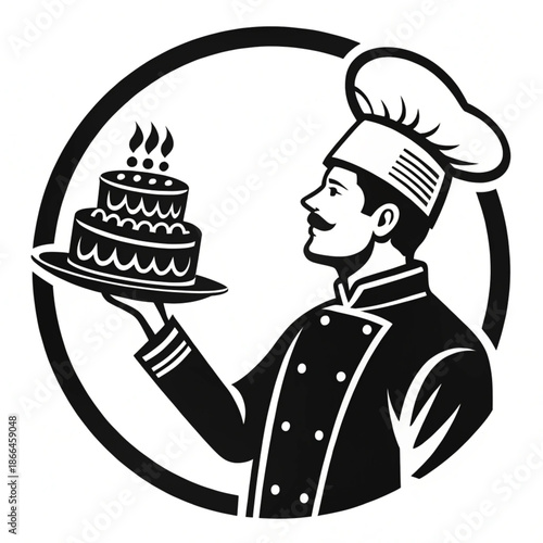 chef with cake