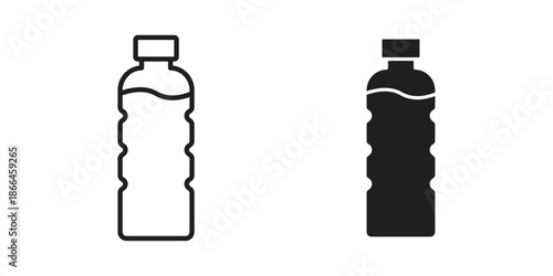 Water bottle icon flat simple icon. Liner version - stock vector.