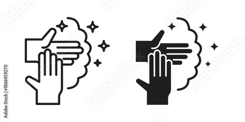 Wash your hands icon flat simple icon. Liner version - stock vector.