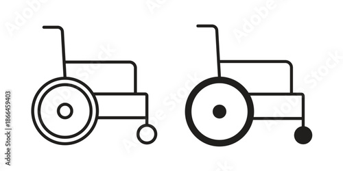 Wheelchair icon flat simple icon. Liner version - stock vector.
