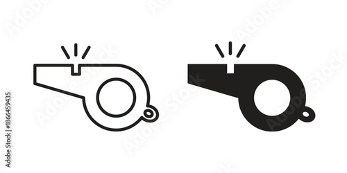 Whistle icon flat simple icon. Liner version - stock vector.