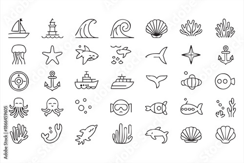 Marine and Nautical Icons for Coastal Dashboards and Web Apps