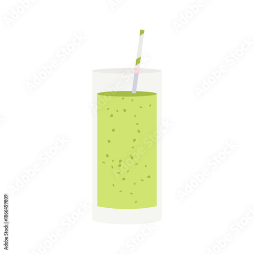 Green Smoothie in a Glass for Healthy Detox Diet Icon