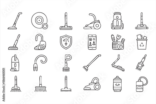 Vacuum and Floor Cleaning Icons for Modern UI Design