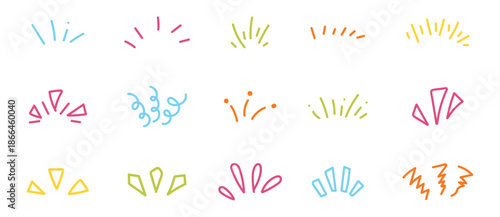 Hand drawn of shine sunburst sparkle ray With illustration style doodle and line art. Doodle line rays. sparkle, flash, icon, burst, comic, explosion, expressive, fireworks, ray, shine, visual, comic