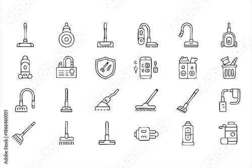 Janitorial and Household Cleaning Icons for Dashboard UI
