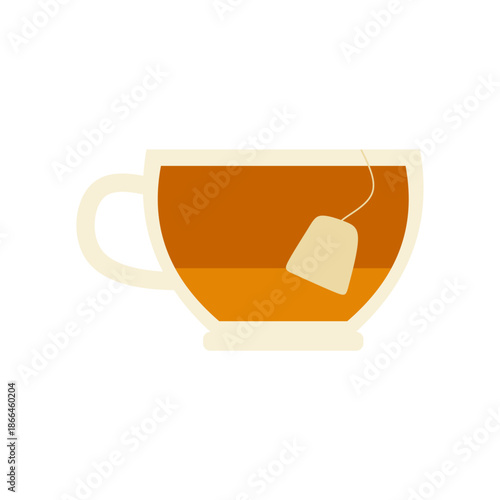 Flat Illustration of Hot Tea Cup