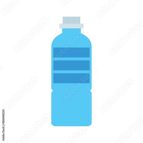 Minimalist Flat Icon of a Mineral Water Bottle for Hydration and Health