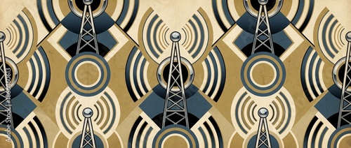 Geometric radio broadcast towers with circular signal patterns