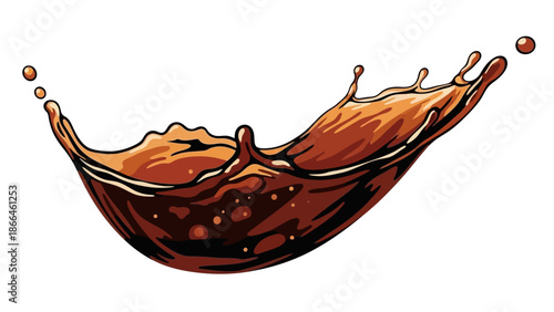 Brown Liquid Splash Droplets Falling.