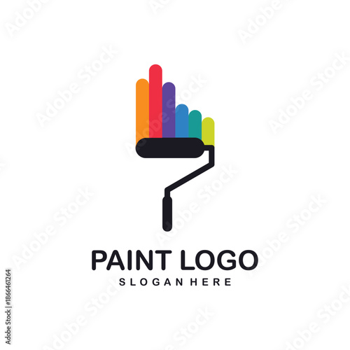 Paint logo design icon element vector with modern style