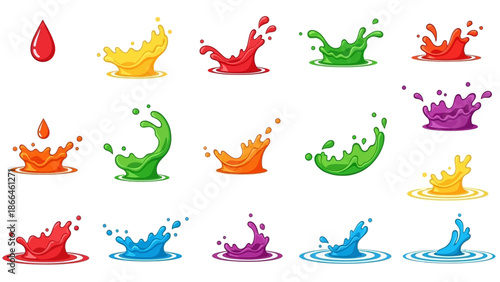 Colorful Liquid Splash Droplets.