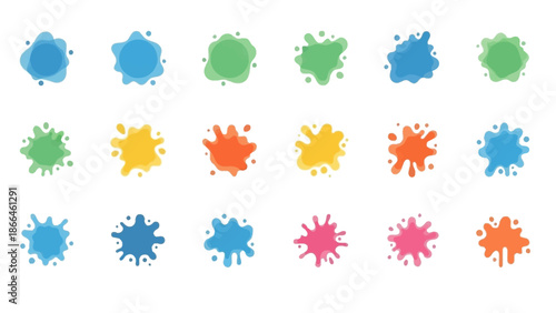 Colorful paint splatter background texture.