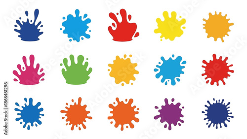 Colorful paint splatter designs.