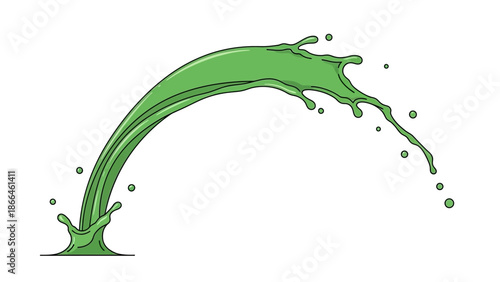 Green Liquid Splashing Water.