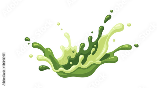 Green Liquid Splash Droplets.