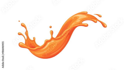 Orange Liquid Splash Droplet.