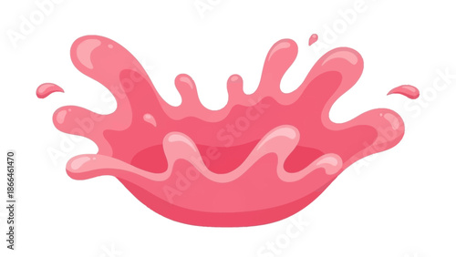 Pink Liquid Splash Droplet.
