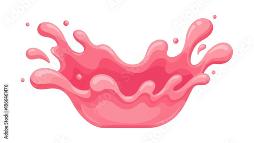 Pink Liquid Splash Droplets.