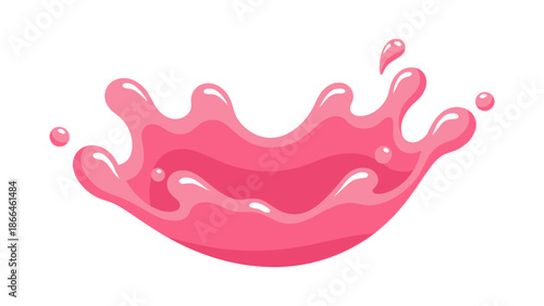 Pink Liquid Splash Droplet.
