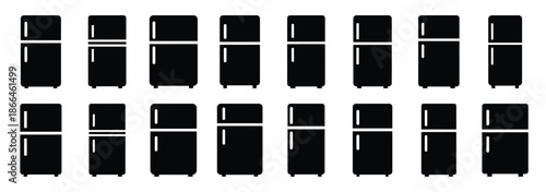 fridge appliance silhouette icon set