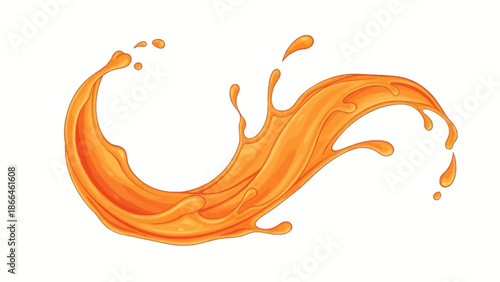 Splash of orange juice liquid.