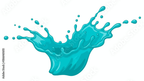 Teal Liquid Splash Droplet Water.
