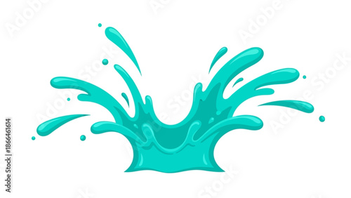 Teal Liquid Splash Droplet Effect.