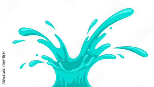 Teal Liquid Splash Droplets Water.