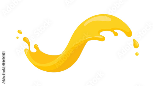 Yellow Liquid Splash Droplet.