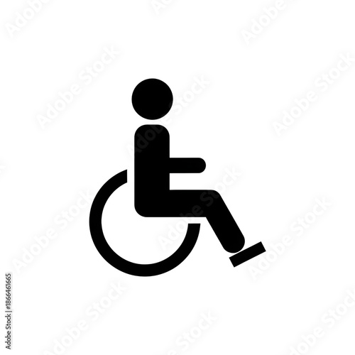 Subtle Outline of Wheelchair Accessibility Symbol on Dark Black Background