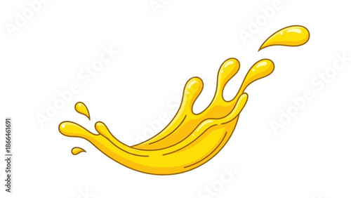 Yellow Liquid Splash Droplets.