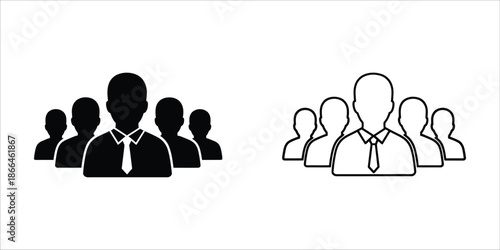 Teamwork leadership group icon representing collaboration and collective effort