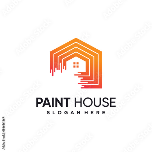 Paint house logo design icon element vector with modern style