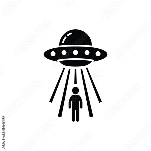 Detailed analysis of a grayscale alien abduction icon eps file