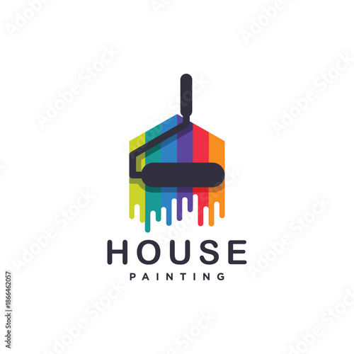 Paint house logo design icon element vector with modern style