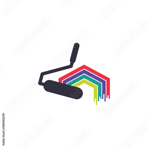 Paint logo design icon element vector with modern style