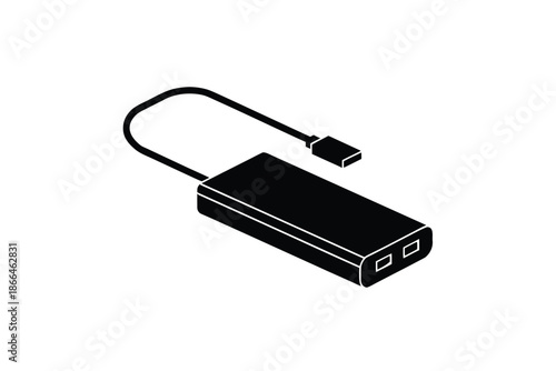 Vector Illustration Portable Power Bank Design