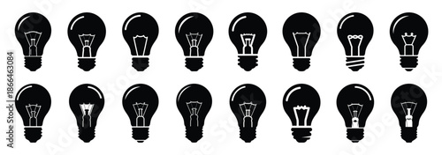 light bulb off icon set