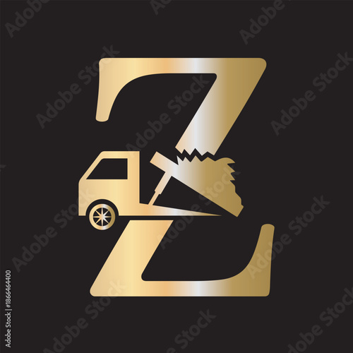 Truck  Logo  combine with letter Z vector template