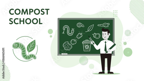 Learning About Composting Teacher Explaining Organic Waste Decomposition for Sustainable Practices