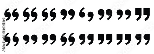 quotation mark silhouette icon set