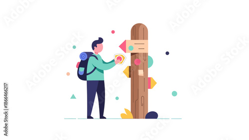 Lost Explorer Finding Directions, Adventure Travel, Finding The Right Path, Choice