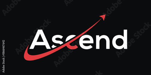 typography text ascend logo design, wordmark ascend logo symbol icon vector	