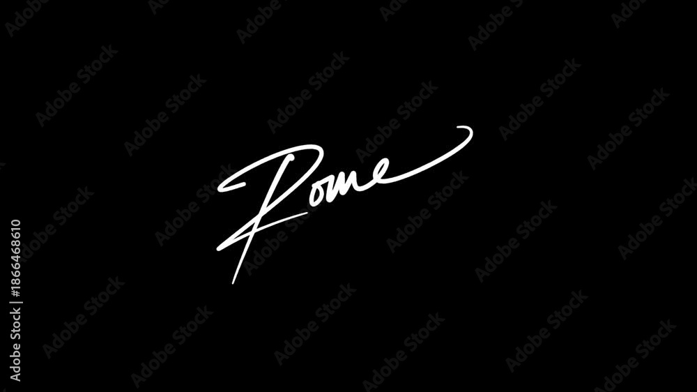 Rome handwritten city name lettering animation in two signature style ...