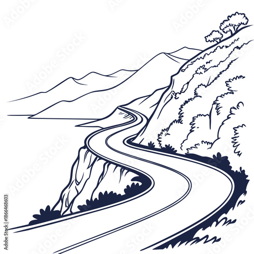 Winding mountain road