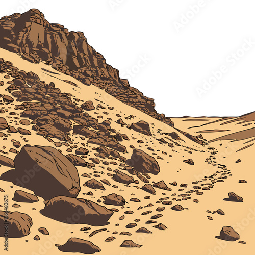 Desert landscape with rocky terrain